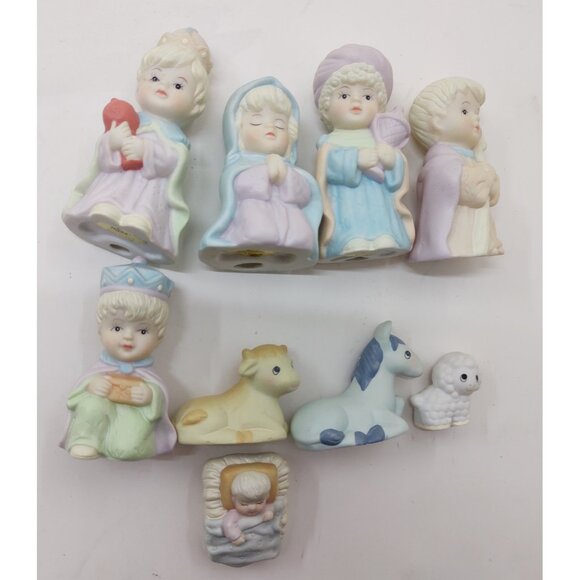 Lot of 9 Russ Berrie Bisque Mini Figurines Vintage Figurine Set Collectible - Picture 2 of 15
